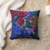 青、マルーン、フローラ美 クッション (ブランケット)