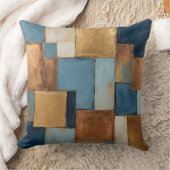 青、ミュート – 銅、金ゴールドパッチワーク クッション (ブランケット)
