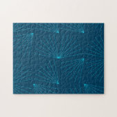 青、モダン光シンプルお祝い ジグソーパズル (横)