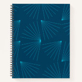 青、モダン光シンプルお祝い ノートブック (正面)
