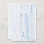 青+モダン金ゴールド1歳の誕生日招待状 招待状 (裏面)