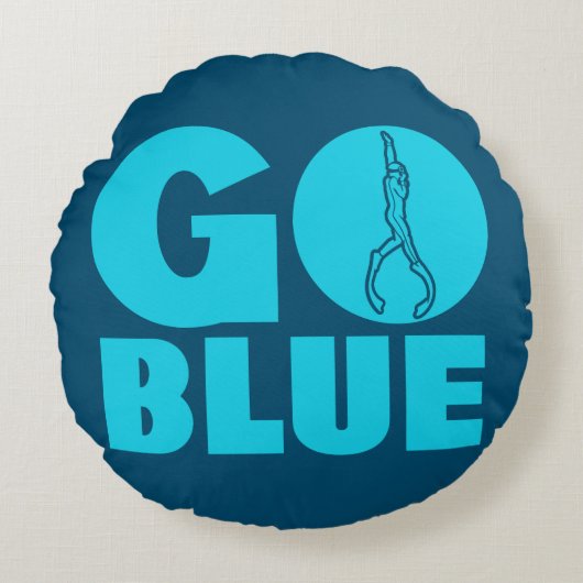 青 ラウンドクッション (正面)