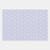 青、ラベンダー、ピンクの植物模様 ラッピングペーパーシート (正面2)