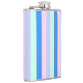 青、ラベンダー、ピンク & パステル ミント グリーンのストライプ フラスク (右)