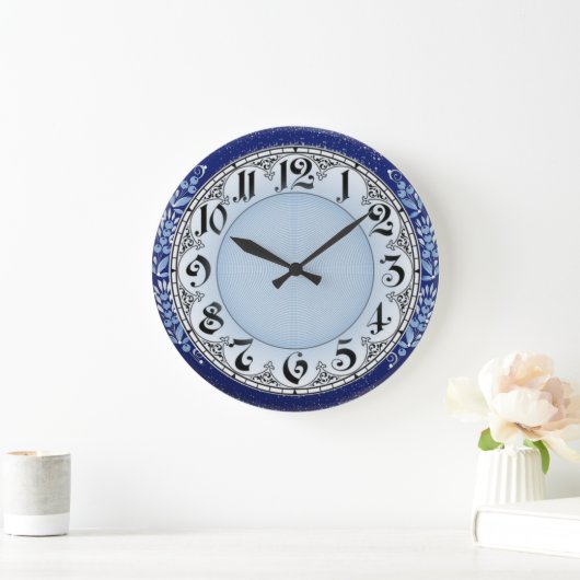 青 ラージ壁時計 (ホーム)