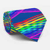 （青）レインボーカラー抽象芸術 ネクタイ (ロール)