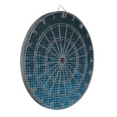 青、レトロモダン、カッコいいトレンディードットパターン ダーツボード (正面左)