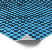 青、レトロモダン、カッコいいトレンディードットパターン ポスター (角)