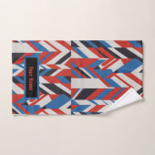 青、光赤と白抽象芸術アート ハンドタオル (ハンドタオル)