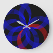 青(円)赤(アクセント)壁時計 ラージ壁時計 (正面)