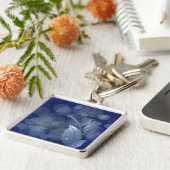 青《写真》ぼけ味葉 キーホルダー (側面)