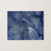 青《写真》ぼけ味葉 ジグソーパズル (横)