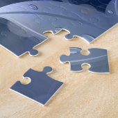 青《写真》ぼけ味葉 ジグソーパズル (側面)