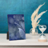 青《写真》ぼけ味葉 フォトプラーク (側面)