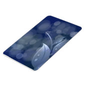 青《写真》ぼけ味葉 マグネット (左側)