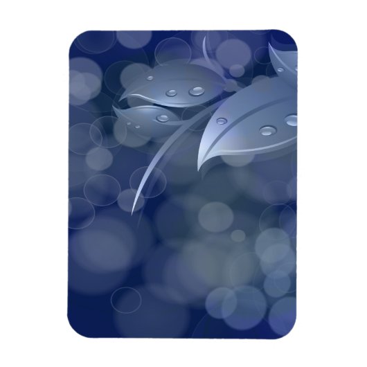 青《写真》ぼけ味葉 マグネット (縦)