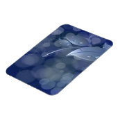 青《写真》ぼけ味葉 マグネット (左側)