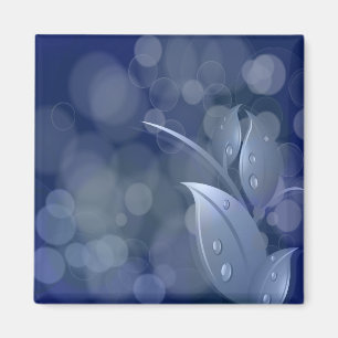 青《写真》ぼけ味葉 マグネット