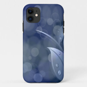 青《写真》ぼけ味葉 iPhone 11 ケース