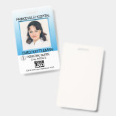 青 – 医療現場の写真 – ナース バッジ (正面＆裏面)