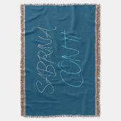 青 名前 現代 ミニマル シンプル スローブランケット (正面縦)