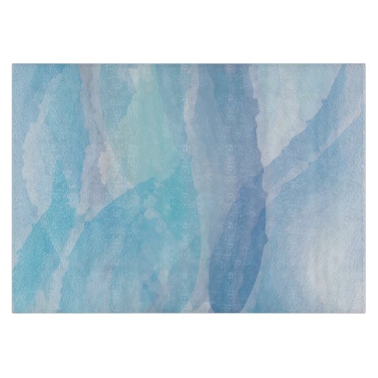 青、抽象芸術、カッコいい水彩画 カッティングボード (正面)