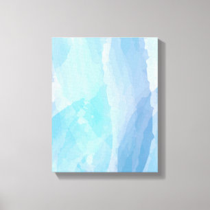 青、抽象芸術、カッコいい水彩画 キャンバスプリント