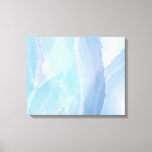 青、抽象芸術、カッコいい水彩画 キャンバスプリント