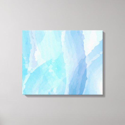 青、抽象芸術、カッコいい水彩画 キャンバスプリント (正面)