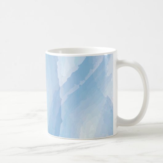 青、抽象芸術、カッコいい水彩画 コーヒーマグカップ (右)