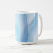 青、抽象芸術、カッコいい水彩画 コーヒーマグカップ (正面右)