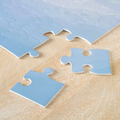 青、抽象芸術、カッコいい水彩画 ジグソーパズル (側面)