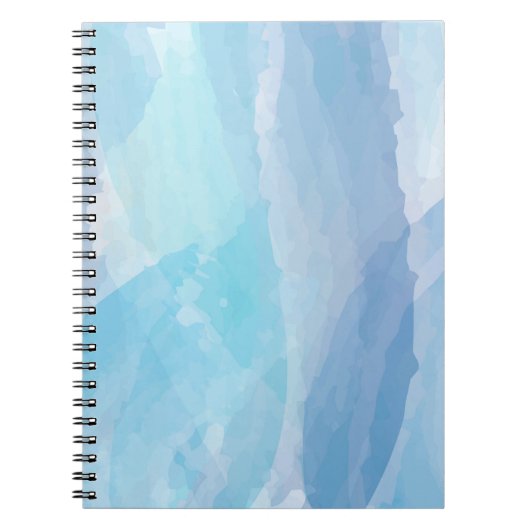 青、抽象芸術、カッコいい水彩画 ノートブック (正面)
