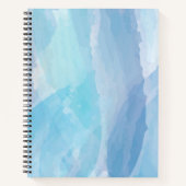 青、抽象芸術、カッコいい水彩画 ノートブック (正面)