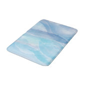 青、抽象芸術、カッコいい水彩画 バスマット (アングル)