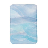 青、抽象芸術、カッコいい水彩画 バスマット (正面縦)