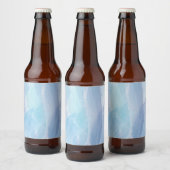 青、抽象芸術、カッコいい水彩画 ビールラベル (ボトル)