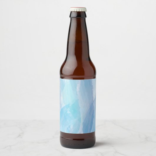 青、抽象芸術、カッコいい水彩画 ビールラベル (正面)