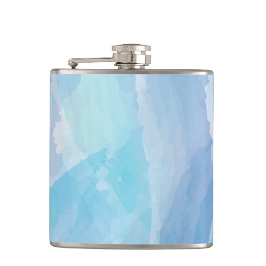 青、抽象芸術、カッコいい水彩画 フラスク (正面)