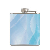 青、抽象芸術、カッコいい水彩画 フラスク (裏面)