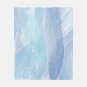 青、抽象芸術、カッコいい水彩画 フリースブランケット