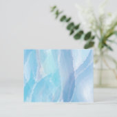 青、抽象芸術、カッコいい水彩画 ポストカード (スタンド正面)