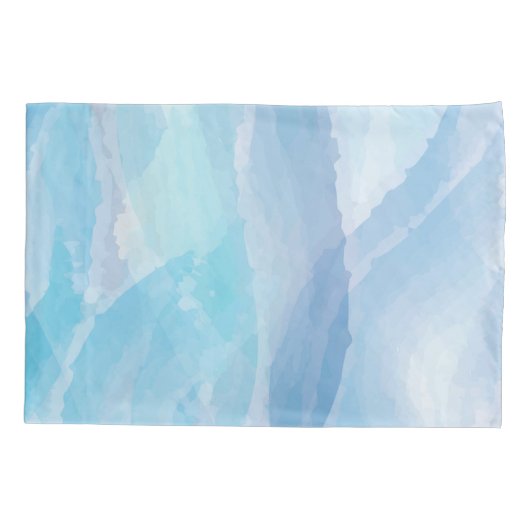 青、抽象芸術、カッコいい水彩画 枕カバー (裏面)