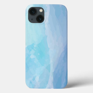 青、抽象芸術、カッコいい水彩画 iPhone 13ケース