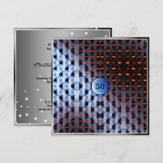 青 招待状 (正面/裏面)