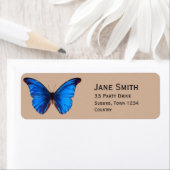 青（昆虫）オオカバマダラ、モナークスタイリッシュ蝶 ラベル (インサイチュ)