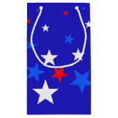 青、星の赤と白パターン スモールペーパーバッグ (裏面)