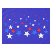 青、星の赤と白パターン テーブルクロス (正面(横))