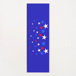 青、星の赤と白パターン ヨガマット