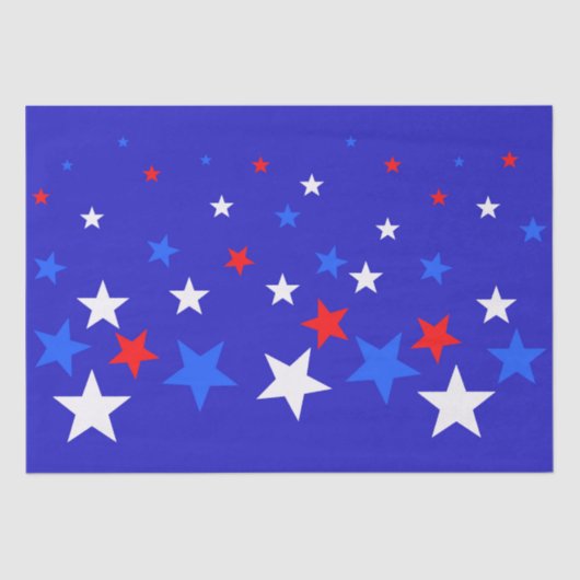 青、星の赤と白パターン 薄葉紙 (正面)